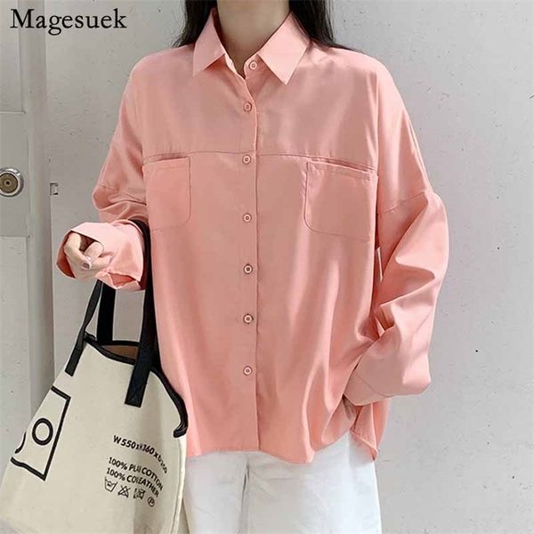 

autumn women hipster tooling long-sleeve blouse loose cardigan fashion lapel solid pockets shirt blusas mujer 11408 210518, White