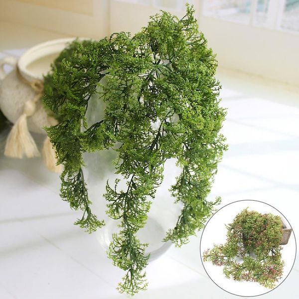 

decorative flowers & wreaths simulated plant moss rattan home interior decoration artificial green wall hanging plastic
