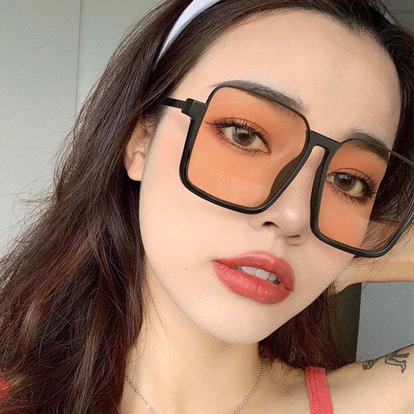 

sunglasses fashion square glasses frame retro large flat oversized shaded ladies female unisex, White;black