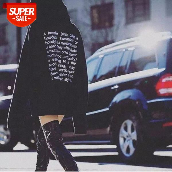 

men's back letter embroidery super long sleeve couple pullover oversize loose sweater #9m3u, Black