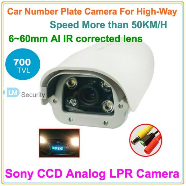 

lihmsek 6-60mm lens 700tvl analog license number plate camera for high way / motor way, speed vehicles ip cameras