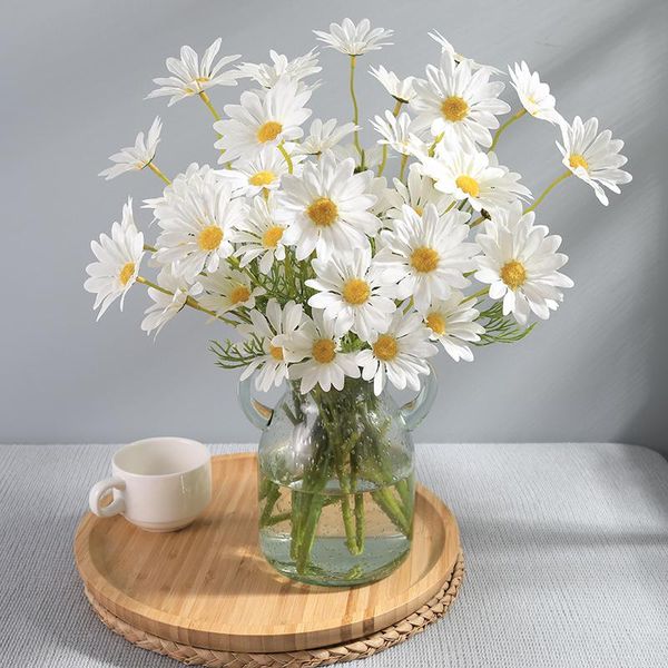 

52cm white daisy non-woven fabrics flower bouquet artificial flowers valentines home decoration accessories wedding decorative