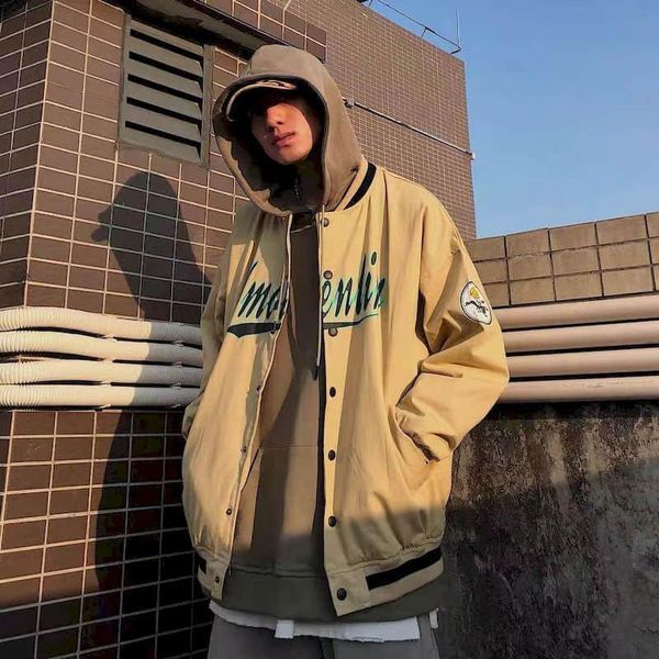 

men's jackets 2021 spring autumn american vintage baseball uniform jacket men women hip-hop loose pilot lovers coat streetwear punk got, Black;brown