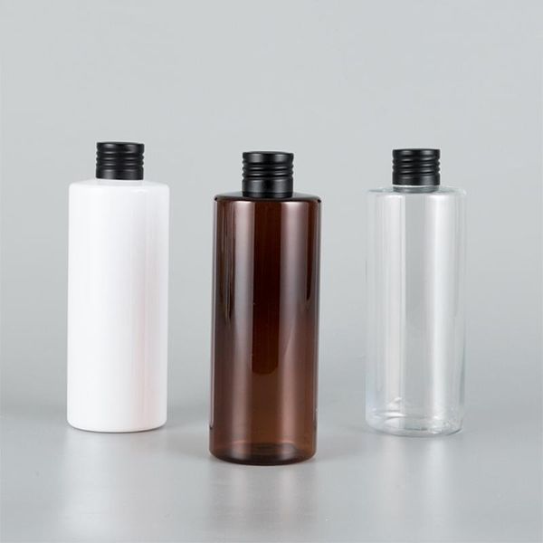 

storage bottles & jars 250ml x 24 empty plastic shampoo cosmetic black aluminum caps lotion container diy essential oil containers