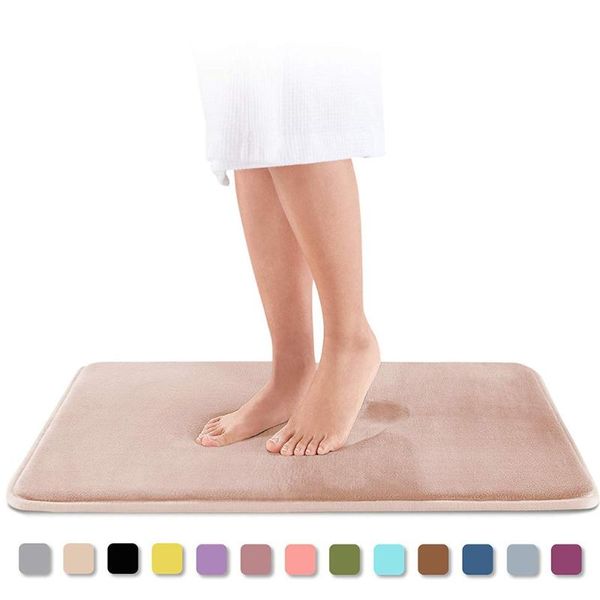 

bath mats home mat non-slip bathroom carpet comfortable soft coral fleece rug kitchen toilet floor decor washable memory foam