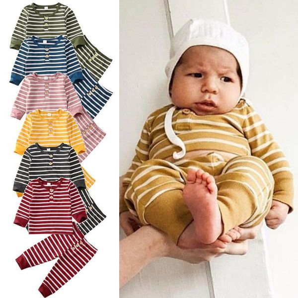 

born baby boy girls t-shirt pants leggings outwear clothing outfits set sets, White