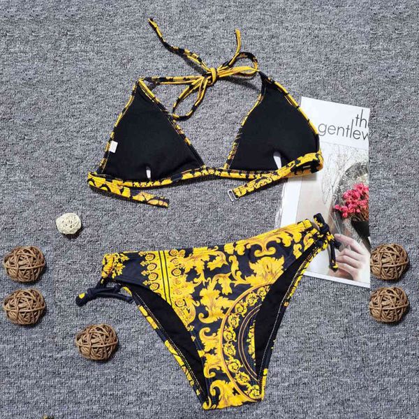 

gold print triangle bikini micro bikinis women bathing design swimsuit cross ba swimwear swimming suit for womenby a