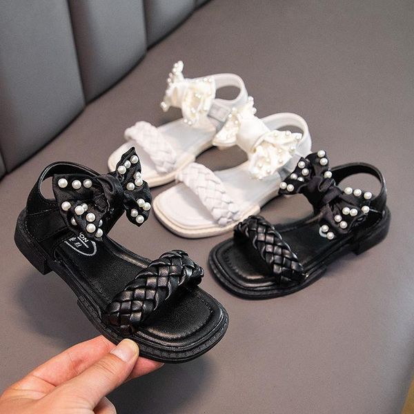 

sandals children's shoes girl's soft soled princess sports sandalias kids 2021 for slipper children dance shoe, Black;red