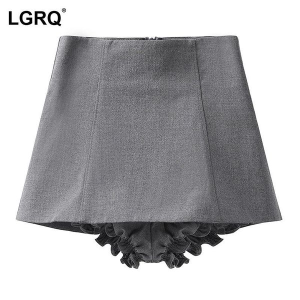 

skirts [lgrq] high elastic waist half-body black ruched slim mini a lone shorts skirt women fashion tide spring summer 2021 19d768