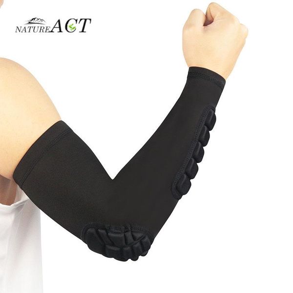 

elbow & knee pads 1pc men sport joint anti-collision arm protect compression sleeves basketball armband tight sports protective gear, Black;gray
