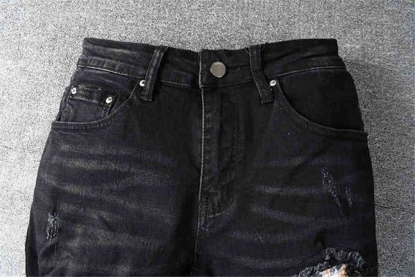 

men's jeans mens designer luxury tiny elasticity printed black hole slim-leg denim pants fashion club clothing for male hip hop skinny, Blue