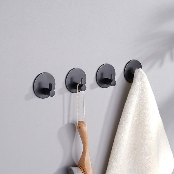 

hooks & rails 4pcs/set heavy duty self-adhesive rust-proof towel coat hangers home accessories punch-for kitchen bathroom