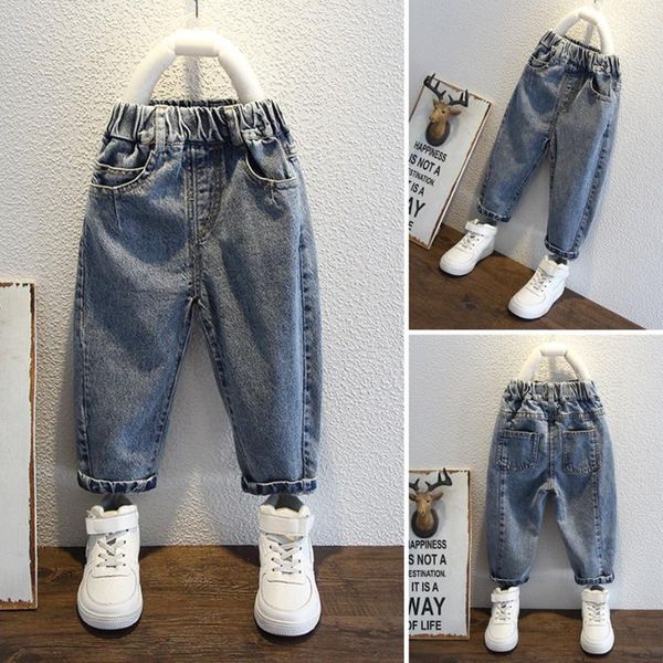

jeans girls solid color girl spring autumn kids casual style clothes, Blue