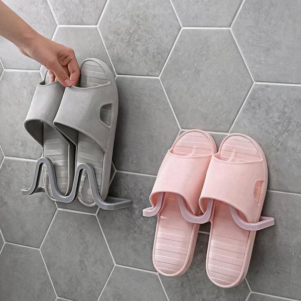 

wall mounted shoe rack bathroom home organizer space saving slippers hanger clothing & wardrobe storage