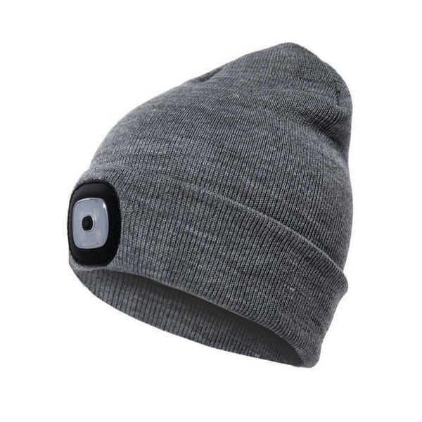 

market led wool hat led light knitting autumn and winter night fishing emitting, Blue;gray