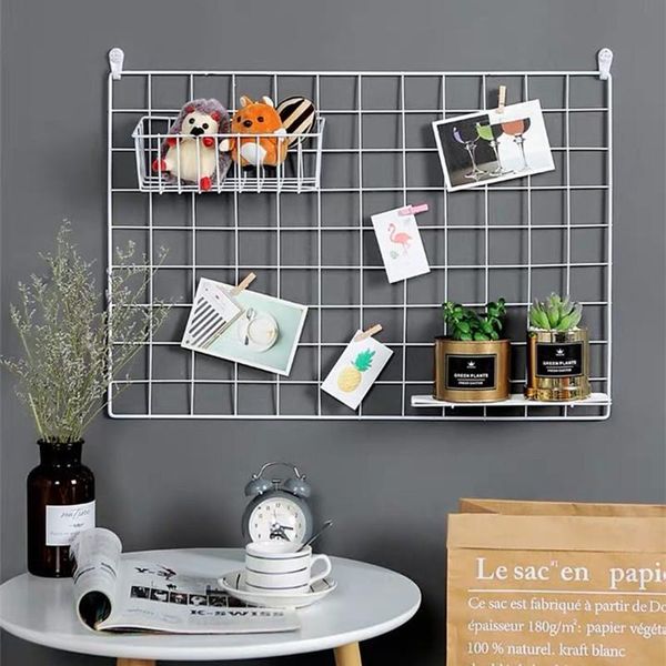 

other home decor nordic iron grid wall art decoration shelf bedroom pos frame postcards mesh display storage organizer racks holder