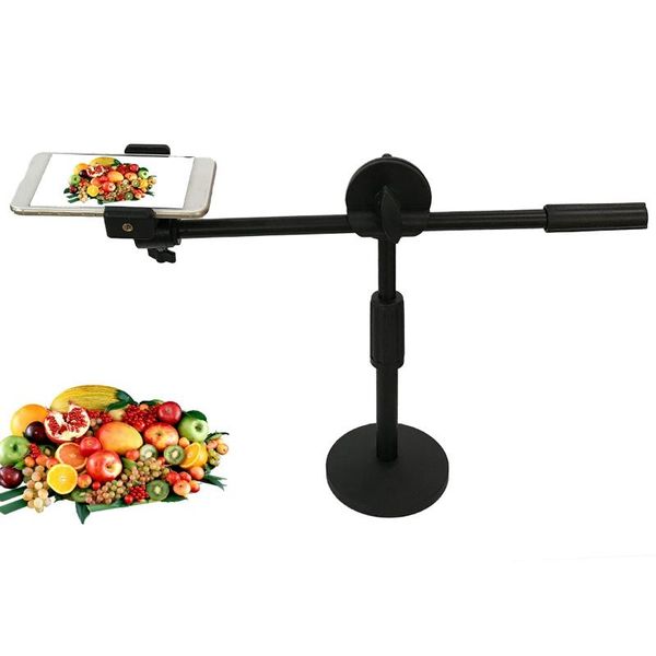 

selfie monopods adjustable deskphone bracket stand+ boom arm for po/video overhead multi-angle support frame tripod