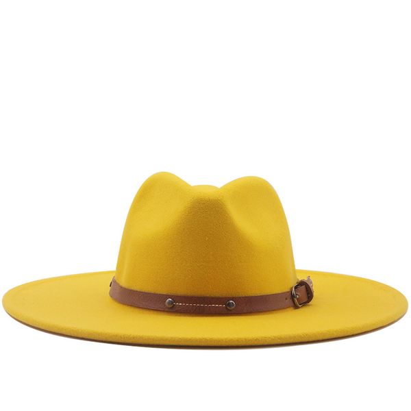 

women 9.5cm large wide brim wool felt fedora hats chic floppy trilby hat with leather bands church dress wedding jazz caps, Blue;gray