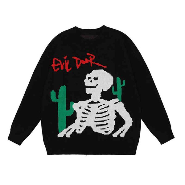 

men's sweaters suÃ©ter masculino de malha, hip hop, vintage, senho animado, esqueleto, estampa, outono, casual, pulÃ´ver, preto, casal, s, White;black