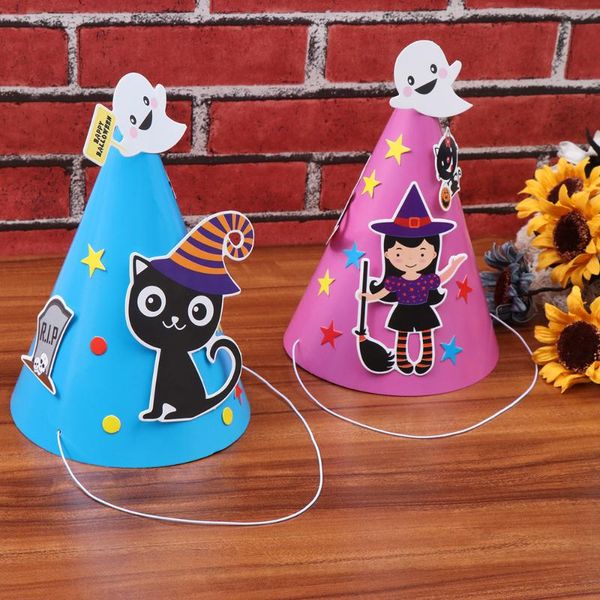 

party hats 2pcs diy use paper decoration hat men child (random style)