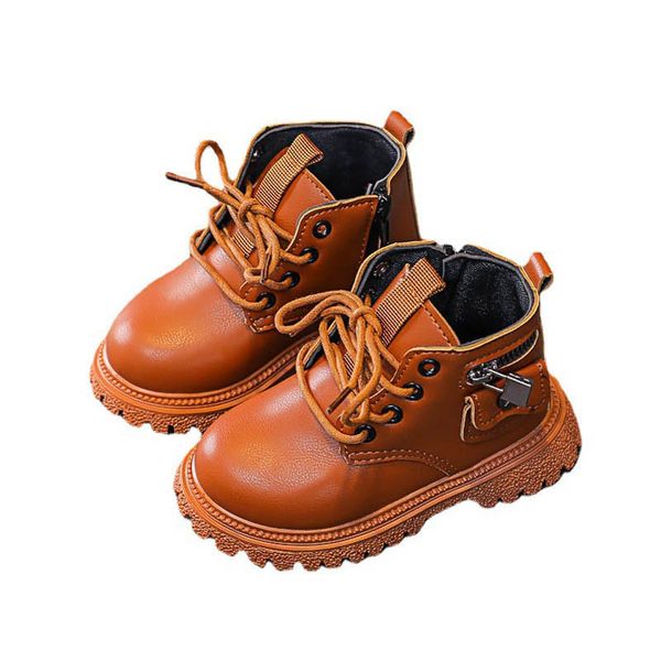

kids boots baby shoes childrens footwear boys girls short shoe autumn winter leather b8971, Black;grey