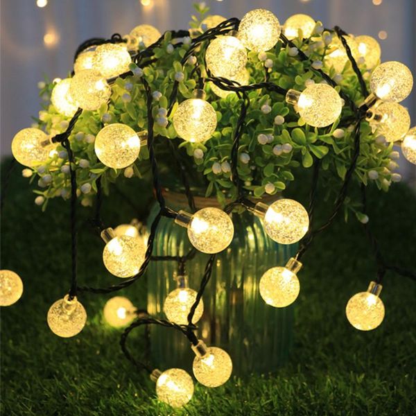 

solar lamps 8 modes crystal balls lamp waterproof led fairy lights outdoor power light for garden yard home party wedding decor