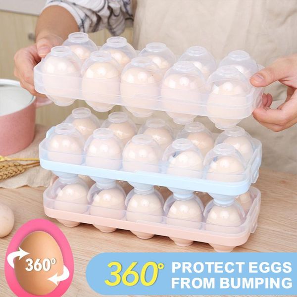 

storage bottles & jars kitchen egg box tray containers home refrigerator 10/20 grids eggs holder rack dispenser airtight fresh organizer