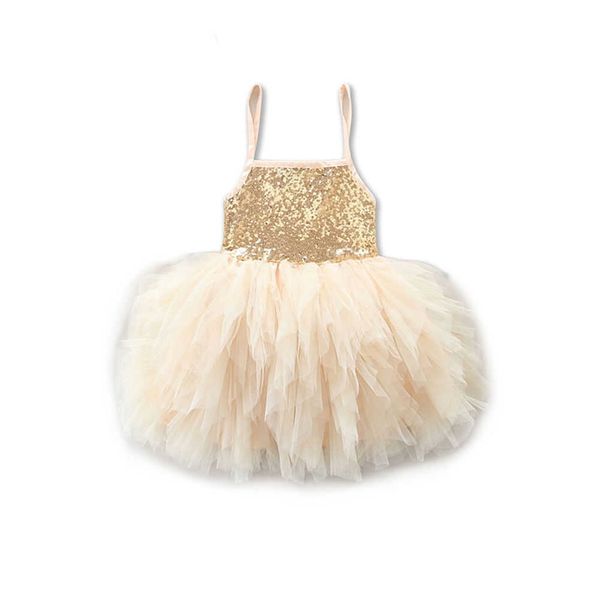 Принцесса Детские малыши младенческие девочки платья кружева Bowknot Sequins Ball Pown Tulle Tutu платье свадьба Q0716