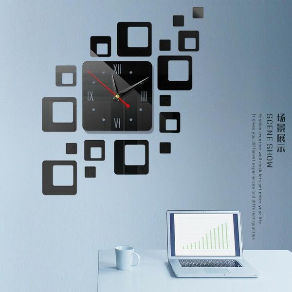 

wall clocks large acrylic clock big watch decal removable 3d stickers roman numerals diy modern home office decor