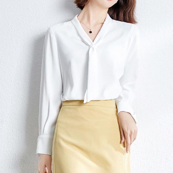 

women's blouses & shirts 2021 autumn elegant white chiffon shirt women long sleeve ladies loose korean fashion clothing plus size