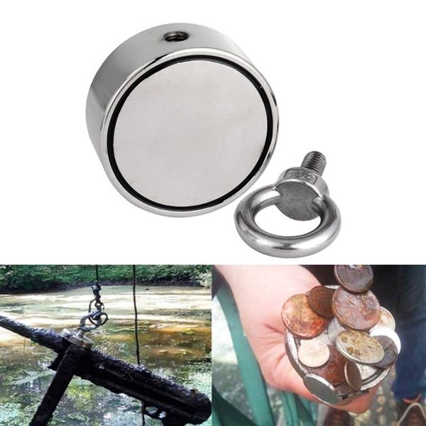 

fishing accessories magnet metal 68kg/37kg/29kg silver sturdy rings detector ndfeb tool salvage ring magnetic hook