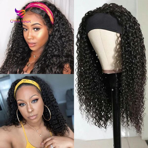 

hair bulks kinky curly human headband short full machine made for black women glueless