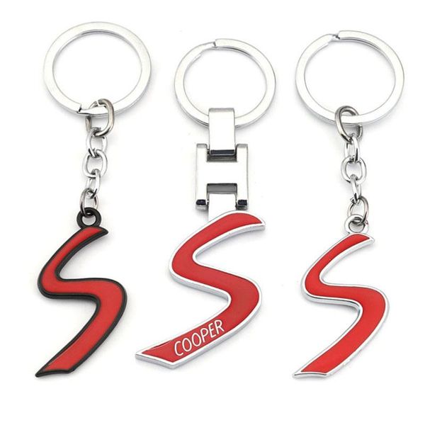 

keychains car keychain s logo key ring holder for mini cooper one jcw clubman countryman paceman r56 r55 r60 r61 f55 f56 f54 f60, Silver