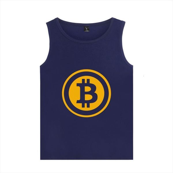 

digital currency bitcoin logo print summer vest tank mens bodybuilding and plus size clothes, White;black