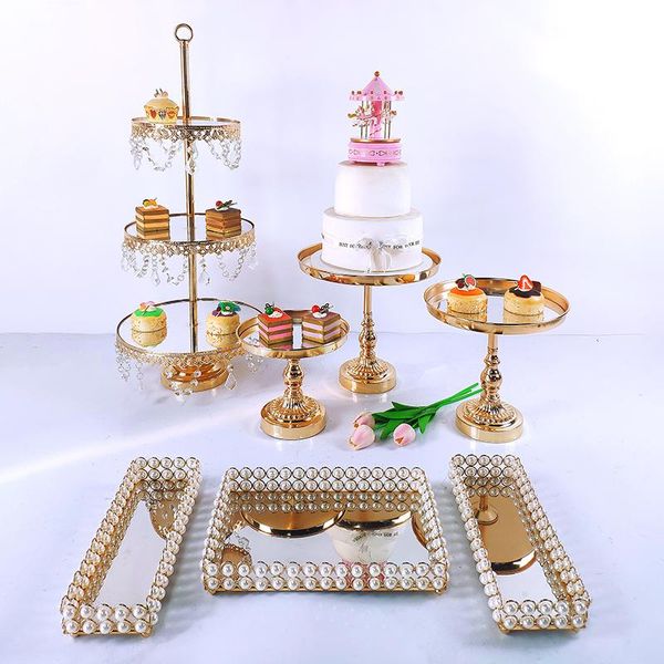 

other bakeware cake stand set beautiful tray 3 tier gold cupcake dessert display decoration tools wedding acrylic mirror