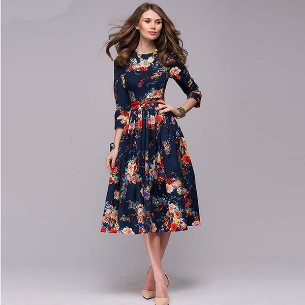 

dresses women's autumn casual printed long sleeve puffy dress, Black;gray