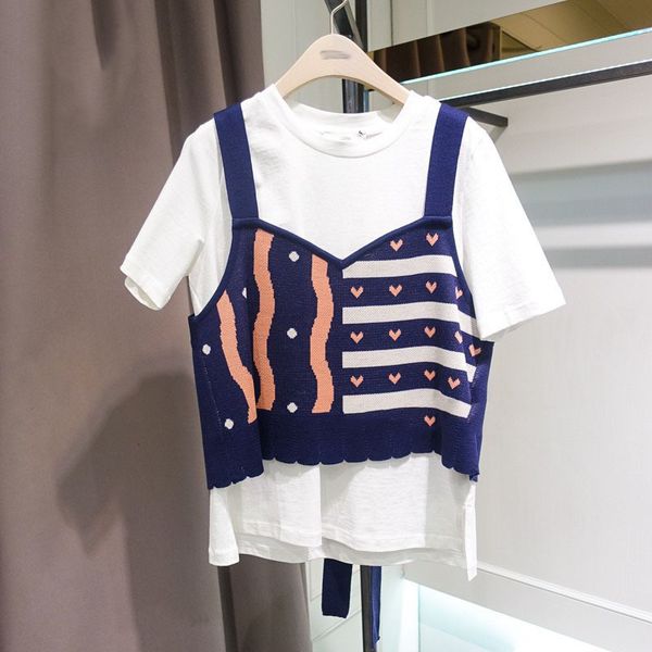 

t shirt fashion and leisure short t~ han dan ao summer 2021 two piece set age reducing sleeve, White