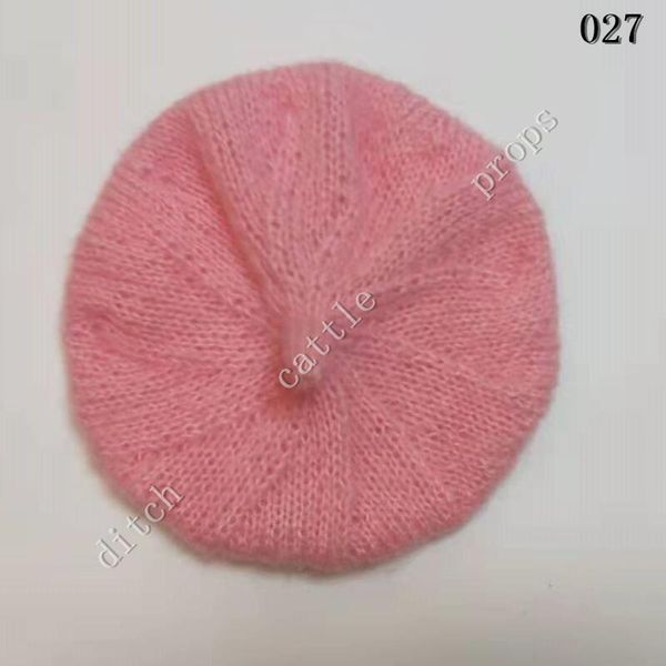

born pography props, hand knitted mohair hat 12-point beret caps & hats, Yellow