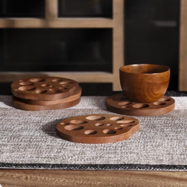 

mats & pads ebony tea coasters coffee pad holder tableware dish tray mat kitchen table placemats lotus root accessories