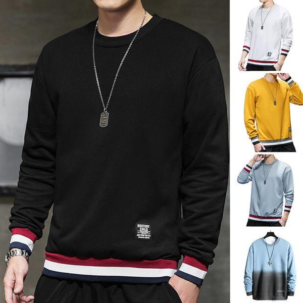

and 2021 new autumn spring students' long sleeve t-shirt clothes men's hooded sweater, Black