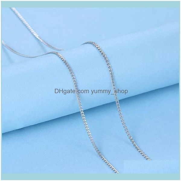 

necklaces & pendants sterling sier necklace female chain fashion jewelry 1 mm thick 40 45 cm long for women chains drop delivery 2021 tfxfg, Silver