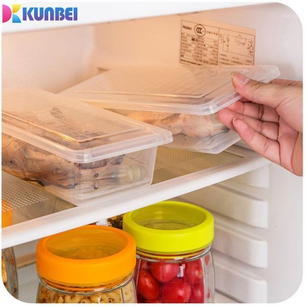 

storage bottles & jars kunbei refrigerator food drain container with lid sealed fresh preservation egg fish box partition