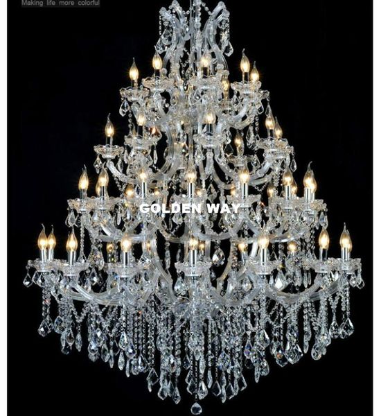 

luxurious chandelier lighting d130cm h160cm 49l crystal light for el project restaurant lustres luminaria lamp chandeliers