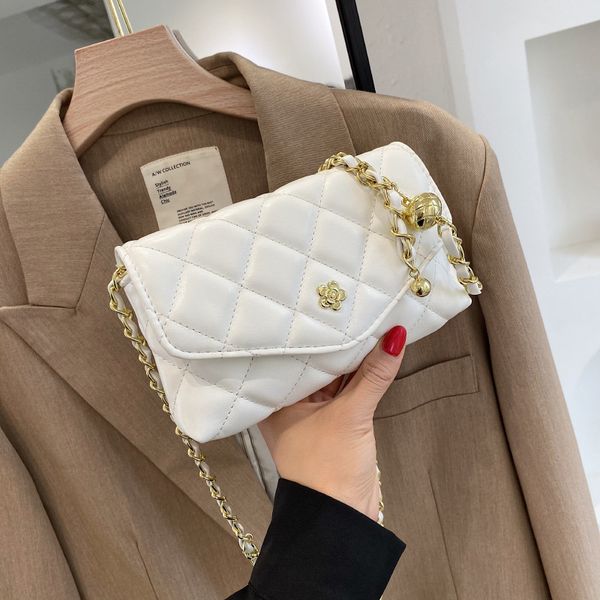 

small simple 2021 bag new handbags rhombus shoulder trendy wind fragrant square chain fashion messenger pu ltajp