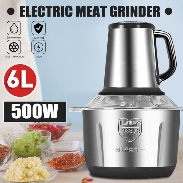 

meat grinders warmtoo 500w 6l electric mixer blender grinder 3speed stainless steel chopper automatic mincing food