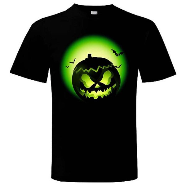 

men's t-shirts halloween pumpkin o-neck man print short sleeve shirt, White;black