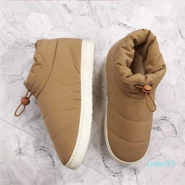

winter sonw boots women shoes warm cotton fabric woman comfort down thick bottom soft flat female footwear, Black