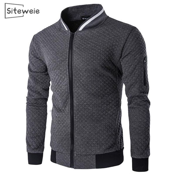 

men's jackets siteweie winter mens jacket fashion casual sports men clothing solid color zipper stand collar coats streetwear l633, Black;brown