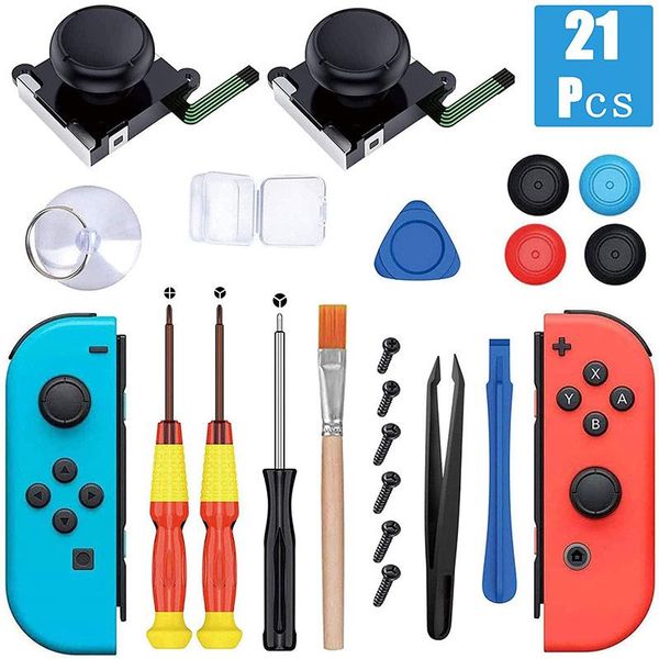 

replacement joystick analog thumb stick for switch/joy-con controller include tri-wing screwdriver tool game controllers & joysticks