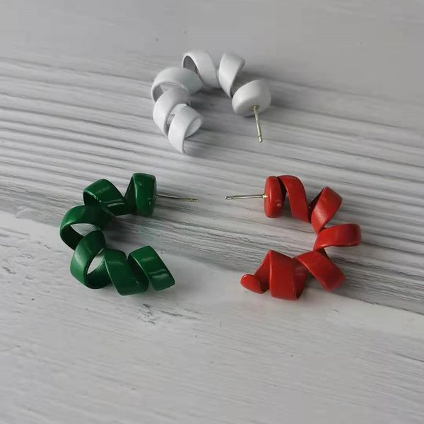 

special offer 70% off bv2021 new earrings female geometric irregular spiral high-grade silver needle twist earrings, Golden;silver